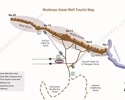 Mutianyu Great Wall Map