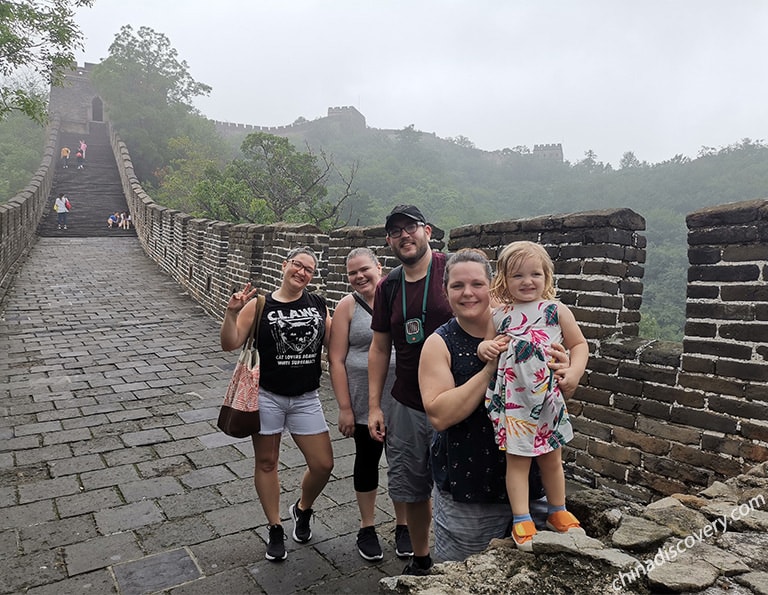 Tiffany's family hiked on the Great Wall 