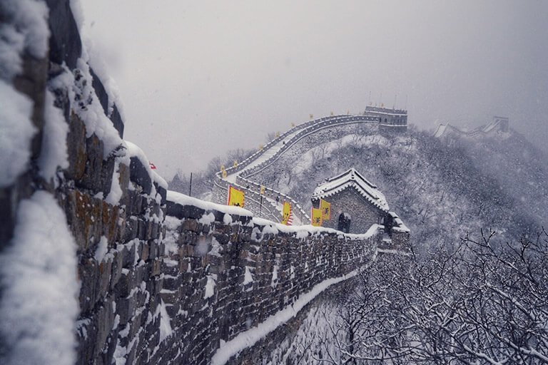 Mutianyu Great Wall in winter, photoed by our client Alex