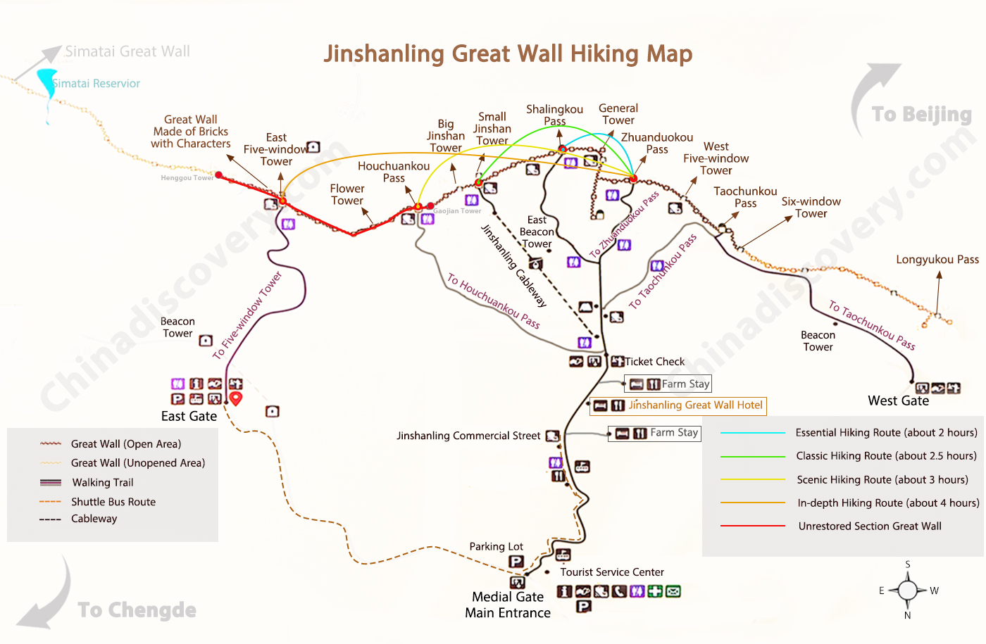 Jinshanling Great Wall Maps