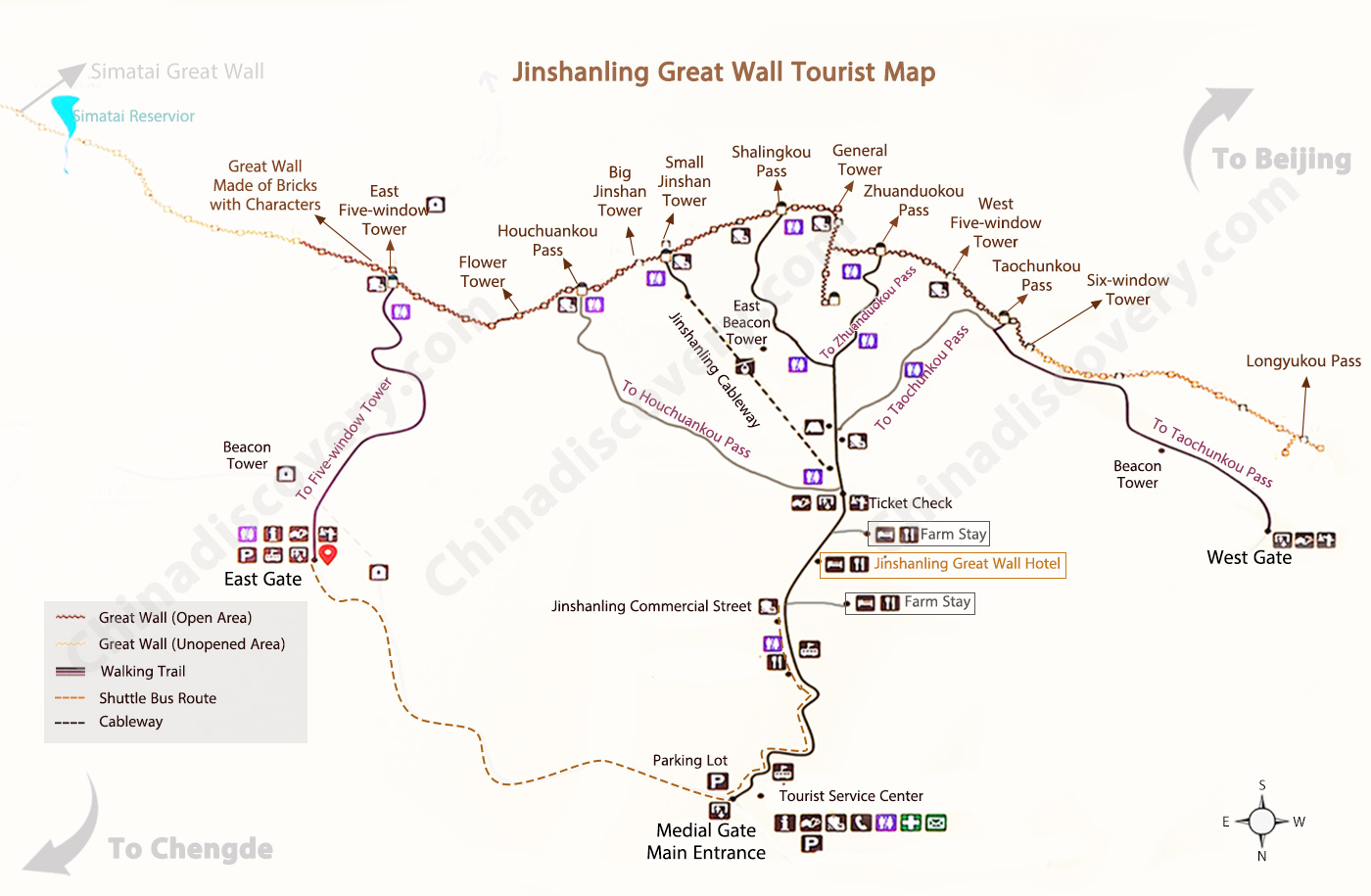 Jinshanling Great Wall Maps