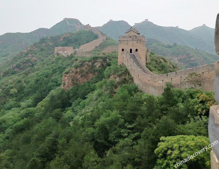 Magnificent Jinshanling Great Wall landscape in the morning