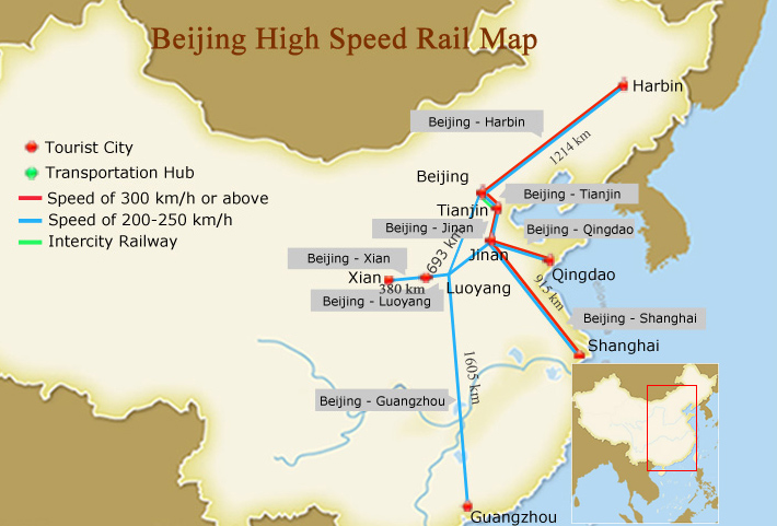 Beijing High Speed Rail Map