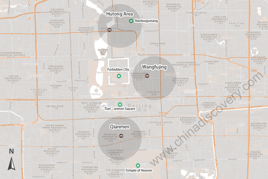 Beijing Hotel Regions Map