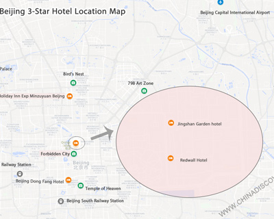 Beijing Economical Hotels Map