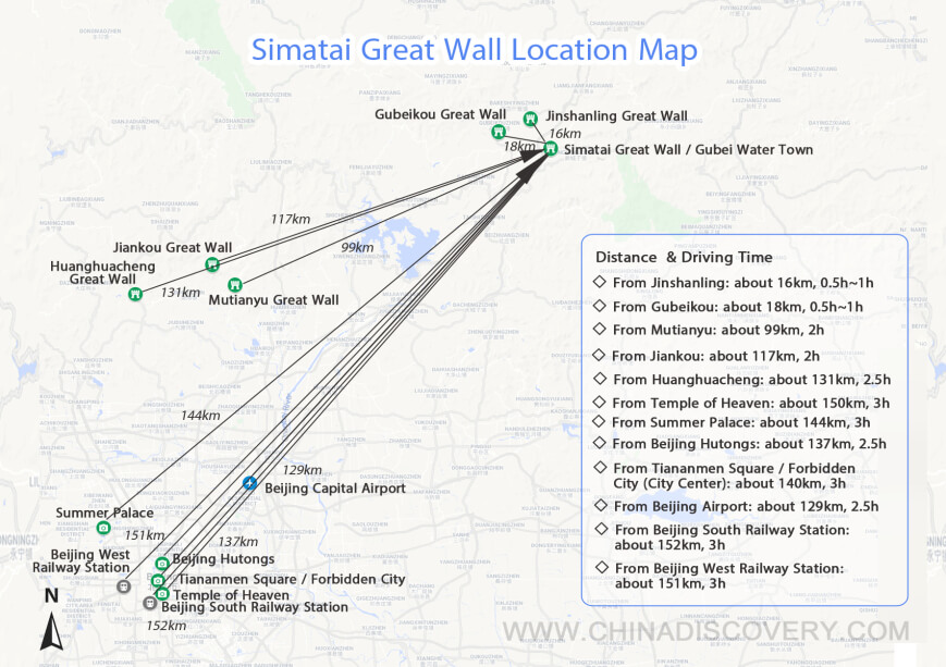 Simatai Great Wall Maps