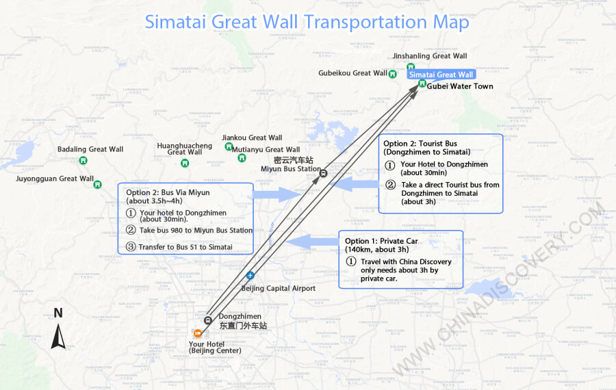 Simatai Great Wall Maps