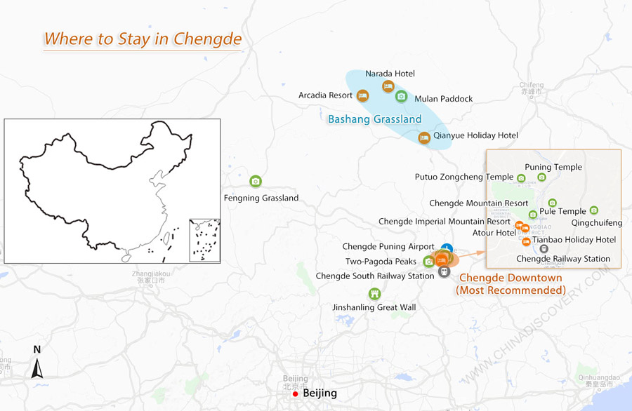 Where to Stay in Chengde/chengde-hotel-map.jpg Where to Stay in Chengde