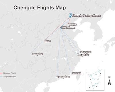Chengde Flights Map