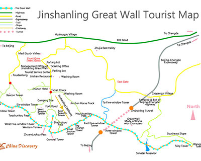 Jinshanling Great Wall Tourist Map