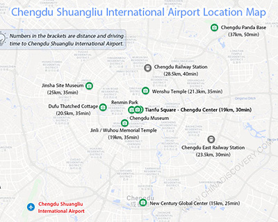 Shuangliu Airport Location Map