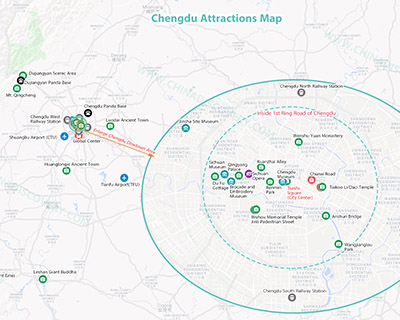 Chengdu Attractions Map