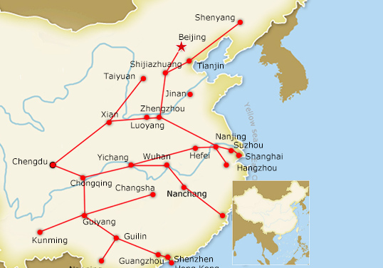 Chengdu High Speed Rail Map