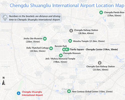Chengdu Airport Location Map