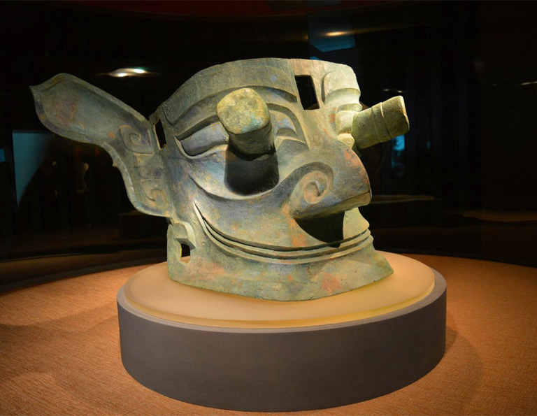 Unearthed Masks in Sanxingdui Archaeological Site