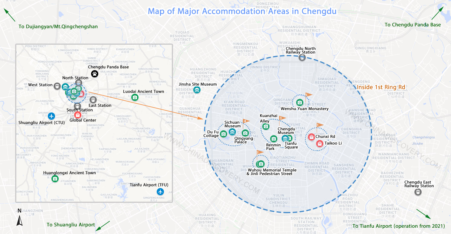 Major Accommodation Areas in Chengdu Where to Stay in Chengdu