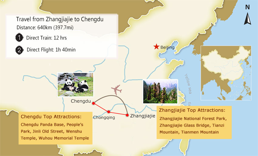 Travel from Zhangjiajie to Chengdu