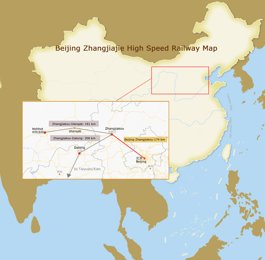 Beijing Zhangjiakou High Speed Rail Map