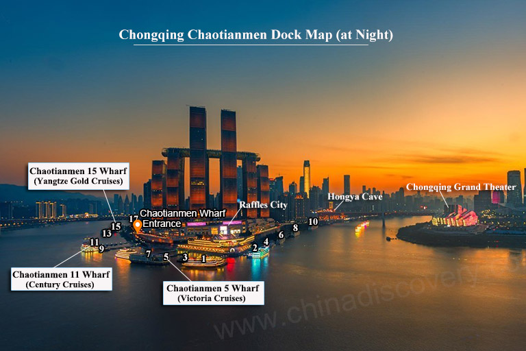 Chaotianmen Dock Map (at Night)