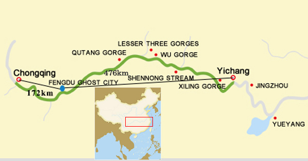 Fengdu Yangtze Map
