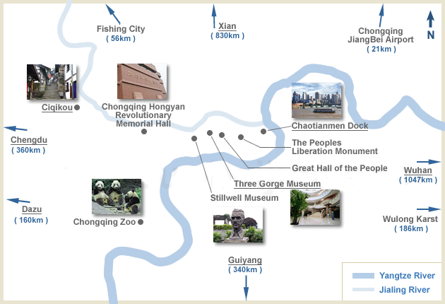 Chongqing Attractions Map