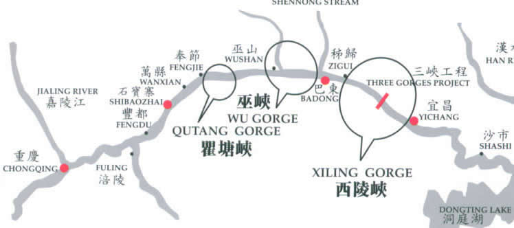 Map of Chongqing Yangtze Attraction