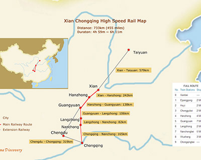 Xian Chongqing High Speed Railway Map