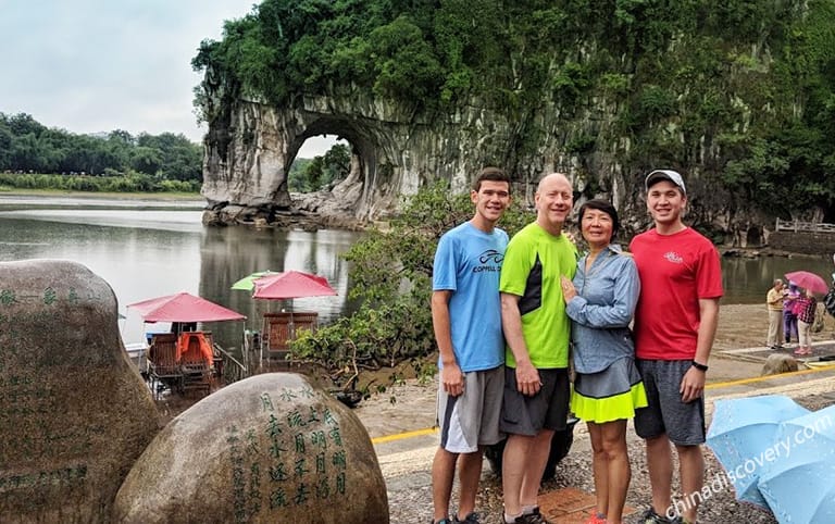 Chusi's family from USA - Elephant Trunk Hill, Guilin