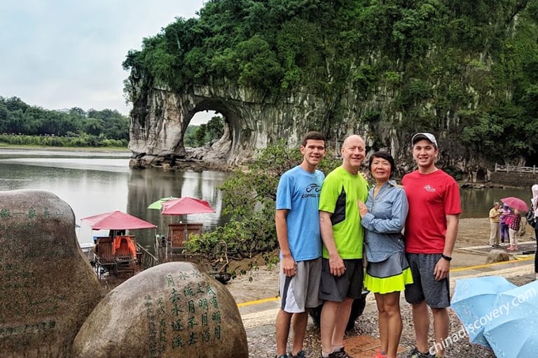Chusi's family from USA - Elephant Trunk Hill, Guilin