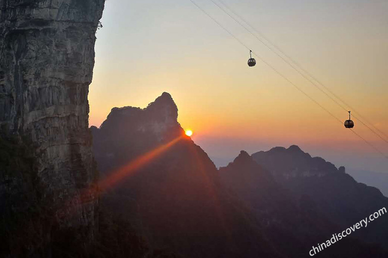 Tianzi Mountain Sunset Taken by Mr. Lei from USA in July, 2018