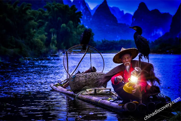 Fisherman fishing on Li River, Taken by Our Customer Mr. Pasquale from Italy in 2018