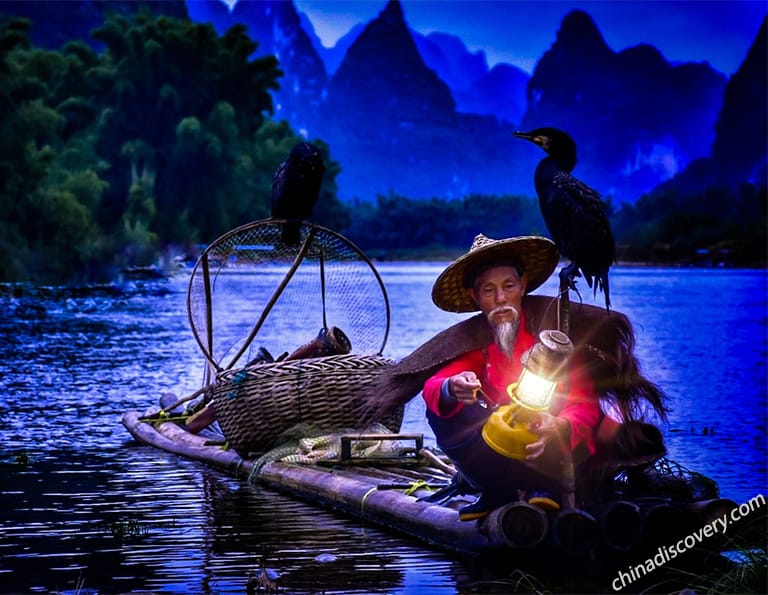 Fisherman fishing on Li River, Taken by Our Customer Mr. Pasquale from Italy in 2018