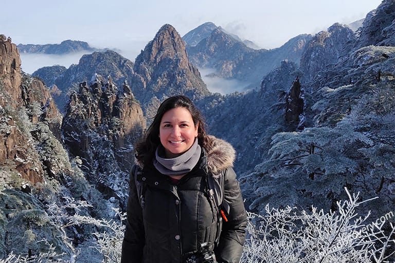 Anjali from USA visited Yellow Mountain Huangshan in January, 2019