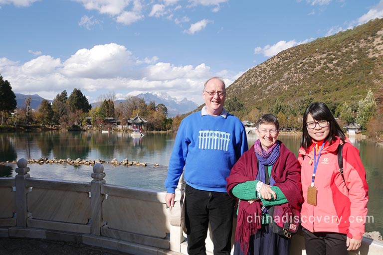 David's group from British visited Lijiang Black Dragon Pool Park