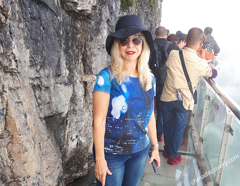 Ronit from Israel - Glass Skywalk, Tianmen Mountain