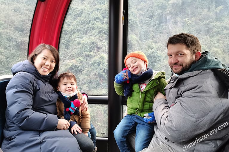 Allan's Family from Canada - Cable Car to Tianmen Mountain