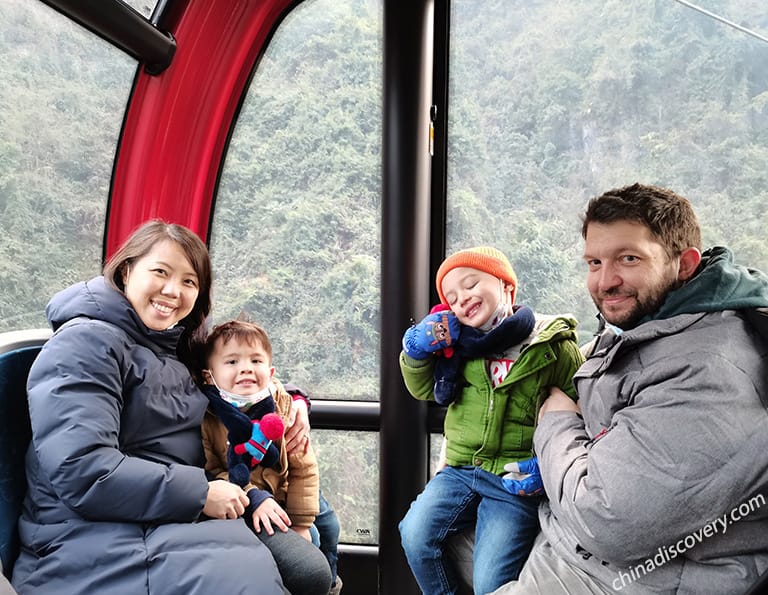 Allan's Family from Canada - Cable Car to Tianmen Mountain