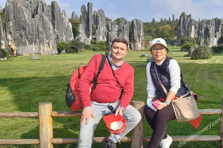 Goncalo and Sandra visited Kunming Stone Forest, tour customized by Vivien of China Discovery