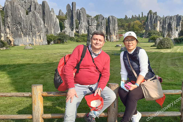 Kunming Stone Forest Goncalo and Sandra visited Kunming Stone Forest, tour customized by Vivien of China Discovery