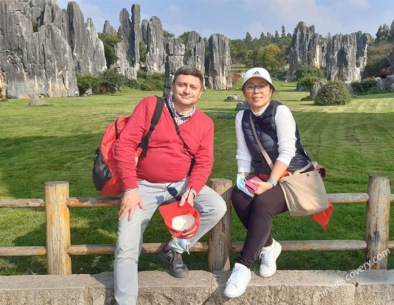 Yaowadee and Ezio from Italy - Stone Forest, Kunming, Yunnan