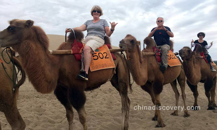 Robert's family from India visited Dunhuang Echoing Sand Mountains in September 2019, tour customized by Riley