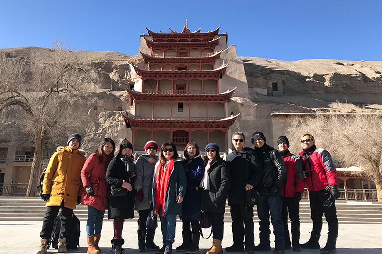 Irene’s group from Malaysia Mogao Grottoes