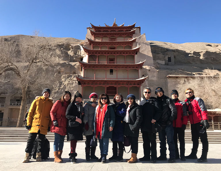 Irene’s group from Malaysia Mogao Grottoes