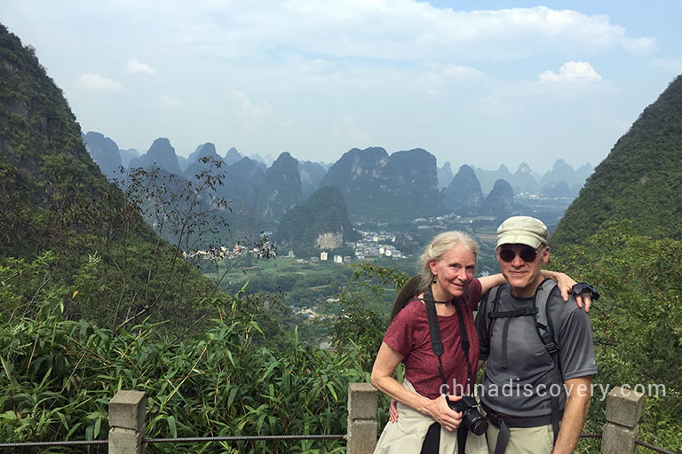 Skip's group from USA visited Yangshuo countryside in 2018, tour customized by Li