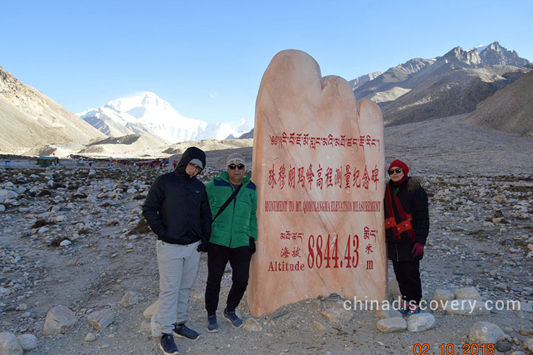 Awasthy’s group from India visited Mount Everest in October 2018, tour customized by Leo of China Discovery