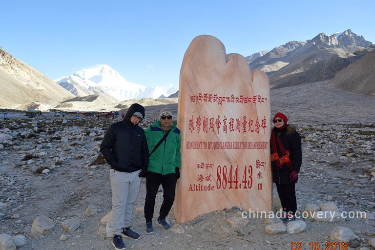 Mount Everest Awasthy’s group from India visited Mount Everest in October 2018, tour customized by Leo of China Discovery