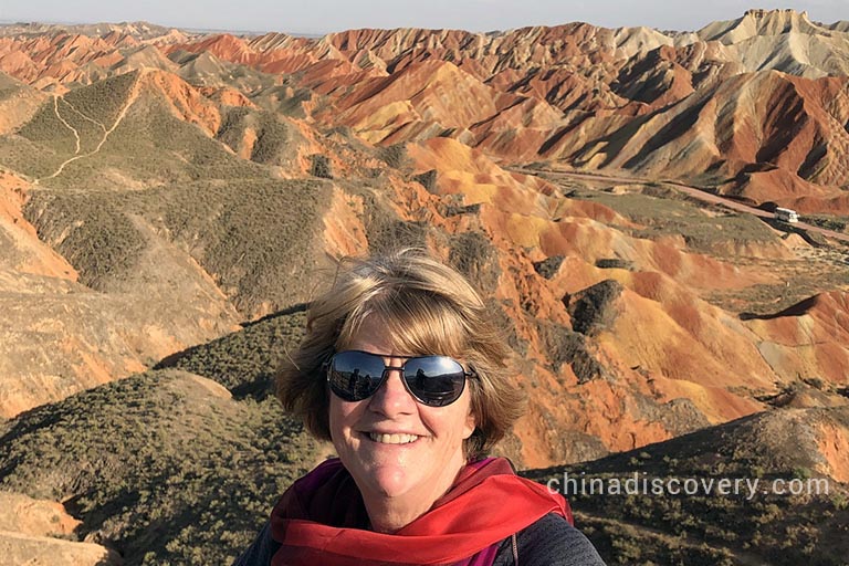 Robert's family from USA visited Zhangye Danxai Landform Geographical Park in September 2019, tour customized by Riley