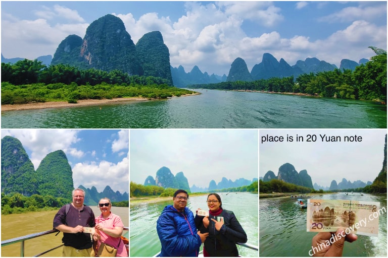 Antonio's Family experienced Li River cruise from Guilin to Yangshuo in August 2019, tour customized by Lyn 