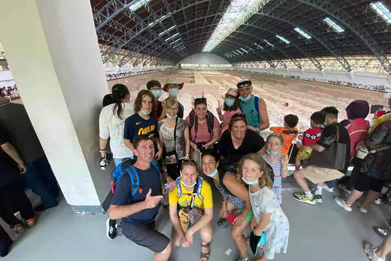 Our customers Cameron Family from New Zealand visited Terracotta Warriors in Xian in July, 2021. China Silk Road Travel