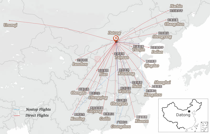 Datong Flights Map